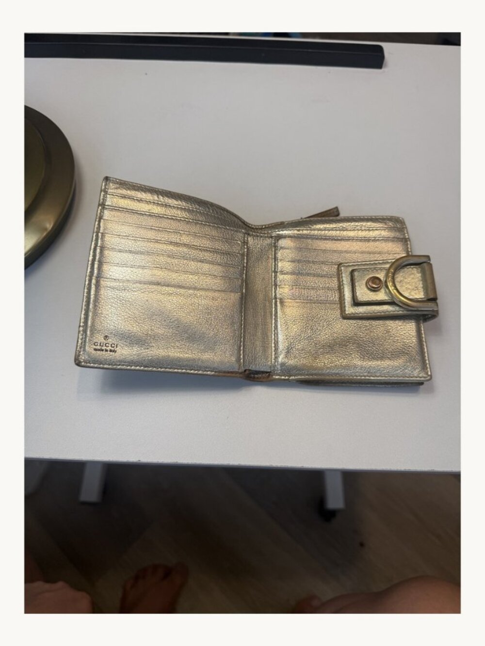 Gucci Abbey GG Canvas Gold D-Ring Wallet - Picture 5 of 11